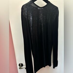 VERSACE Mens large long sleeve sweater black thin soft shiny